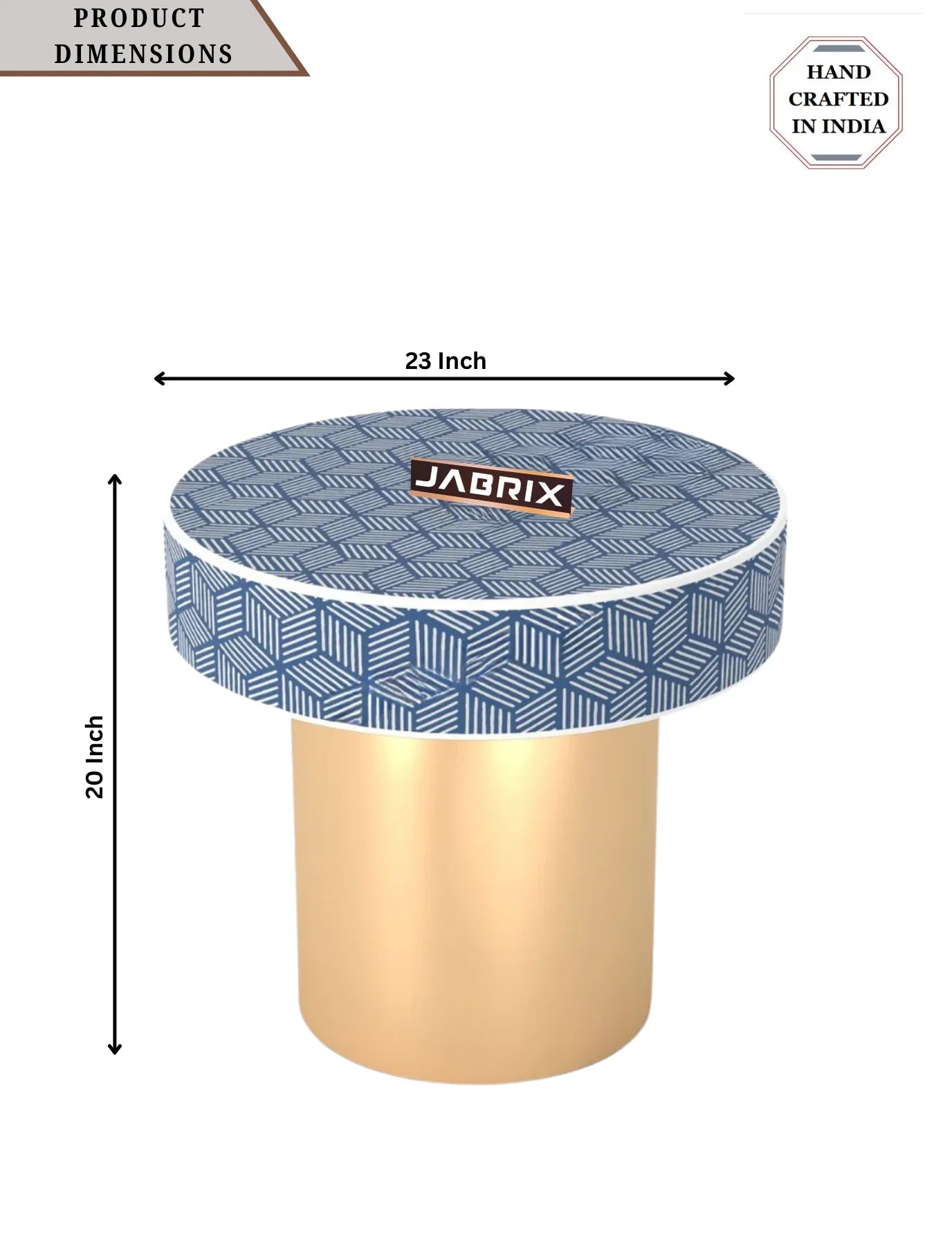 Inlay Round Side Table- Geo