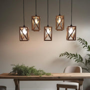 Symmetric Brown 5 Series Hanging Lamp
