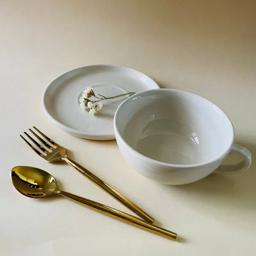 The Blanche Latte Cup & Saucer Set (320ml)