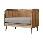 Larissa Mud Linen Sofa Solid Mango Wood