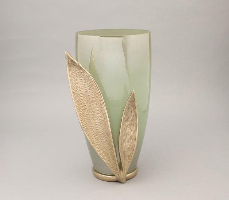 Enclosed Leaf Vase for Living Room Decor