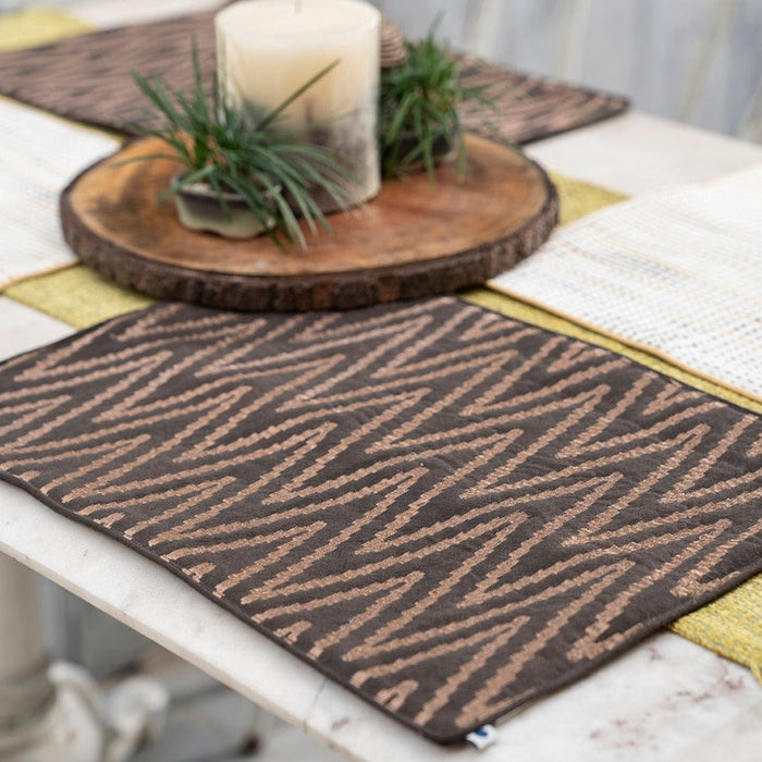 Zigzag Quilted Table Mats & Dining Table Cover | Dining Table Mats