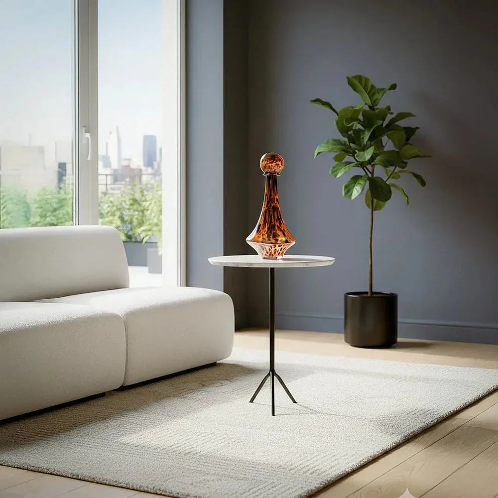 Elysian Tall Stout Glass Vase | Smoked Brown Decorative Flower Vase for Modern Home Décor