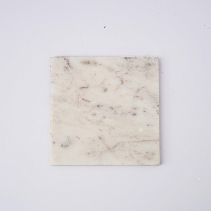 White Marble Plain Coaster for Tea Coffee | Trivets for Dining Table