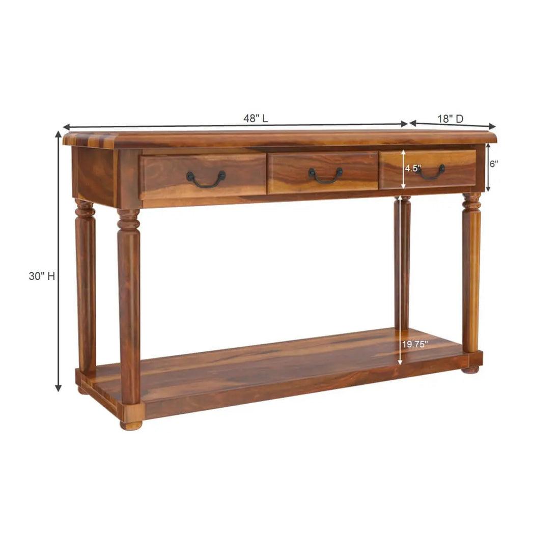 Mid Century Wooden Console Table |  Sheesham Wood