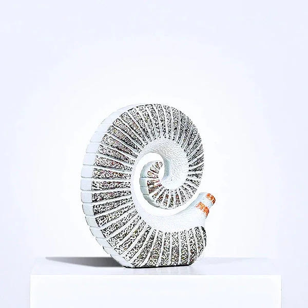 Drift Curve - White Abstract Swirling Ceramic Sculpture
