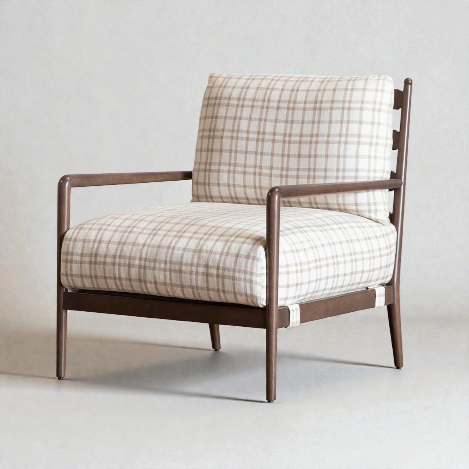 Seere Solid Teak Wood & Fabric Upholstery Armchair