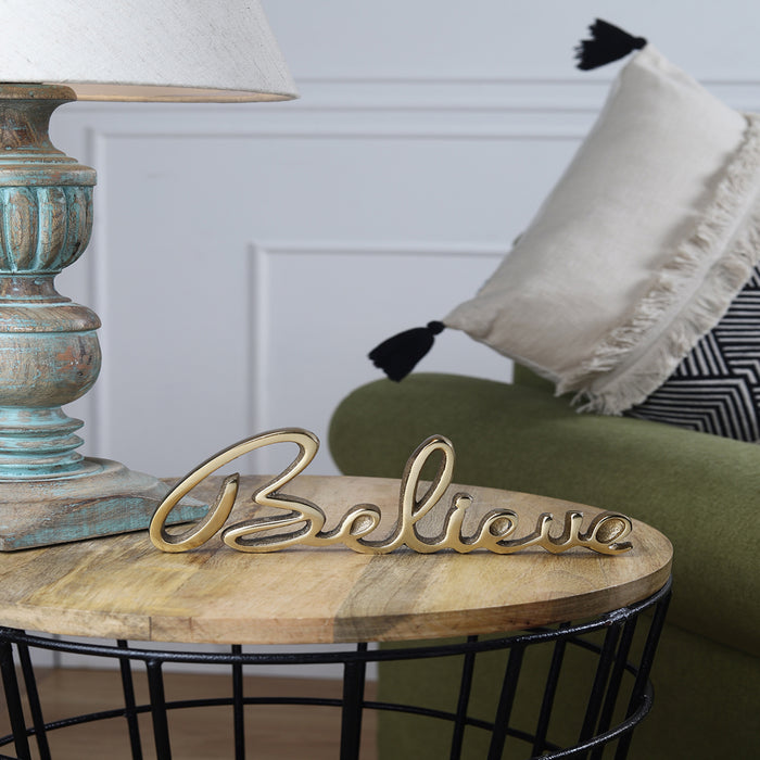 Tabletop FreeStanding | Sign-Believe | - Gold