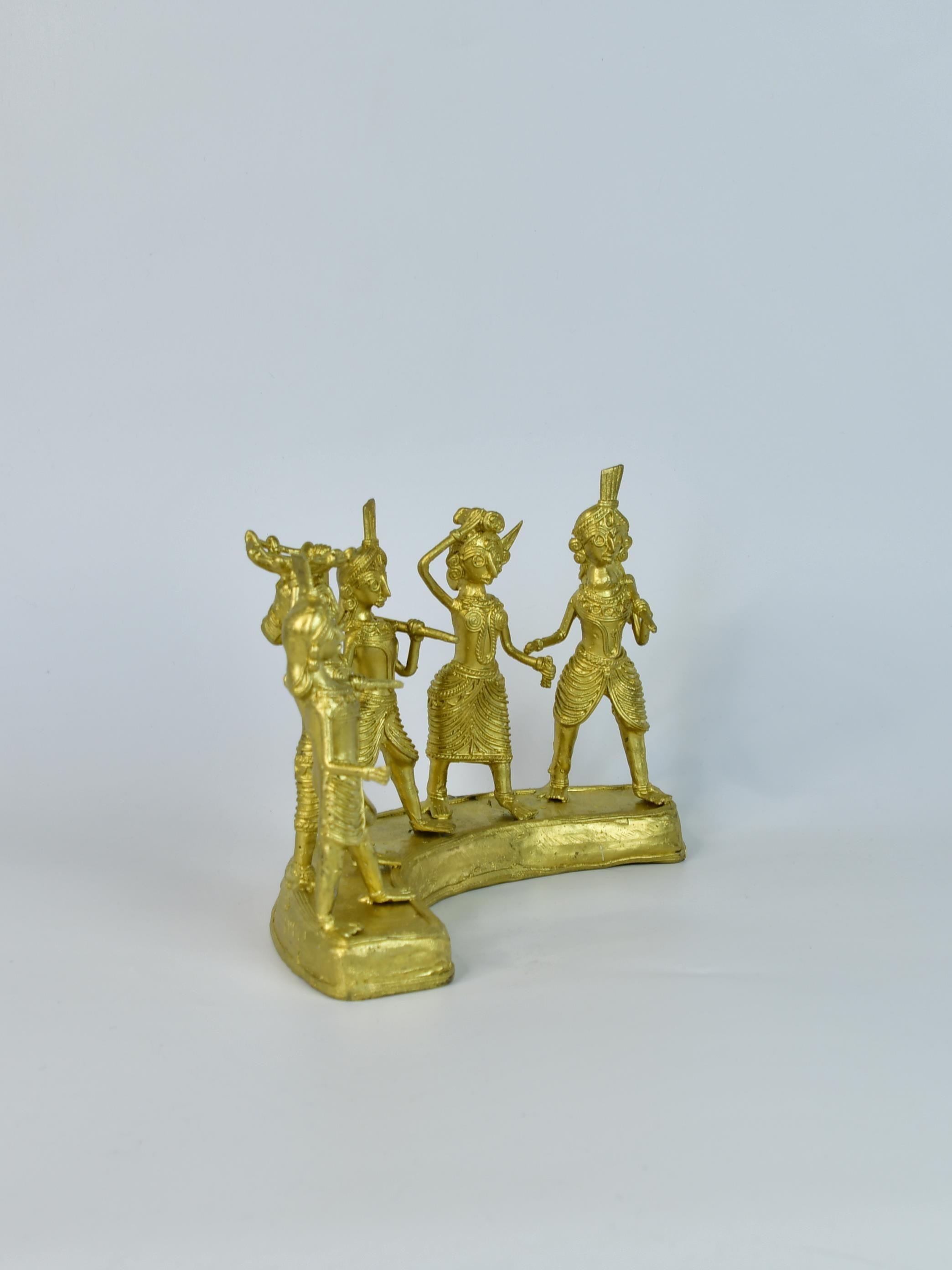 Exquisite Brass Dhokra Art Farmers Set: Premium Decor