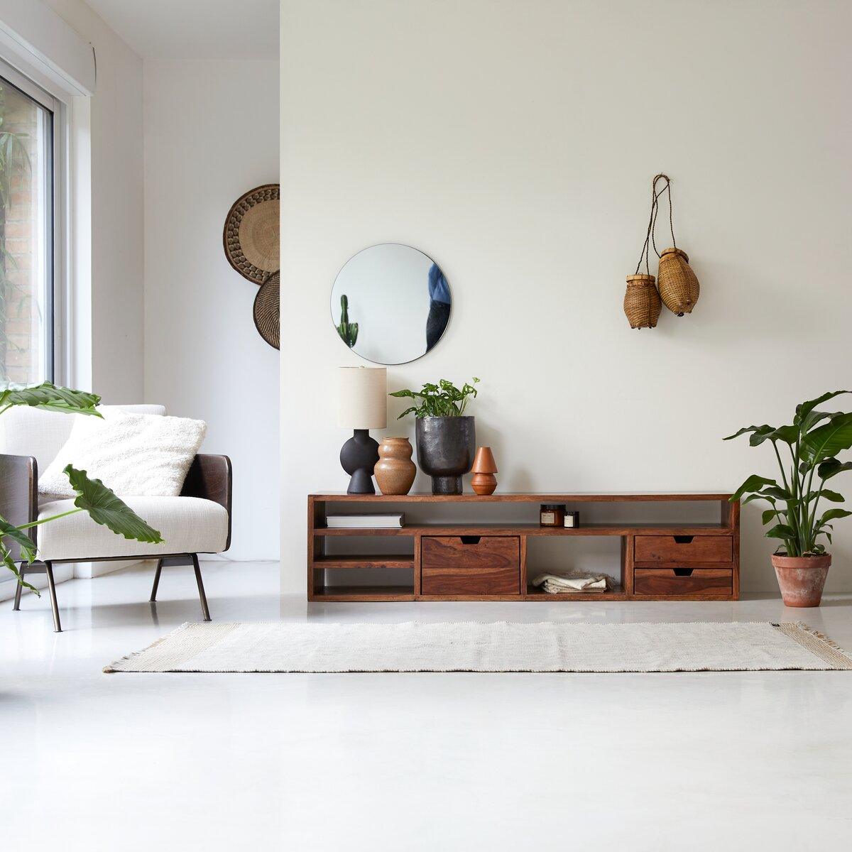 Cosmos Solid Sheesham Wood TV Unit In Honey Oak Finish | TV Cabinet for Living Room