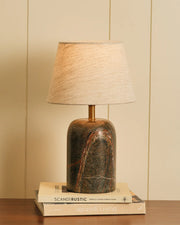 Miro - Forest Green & Linen lampshade | Table Lamp