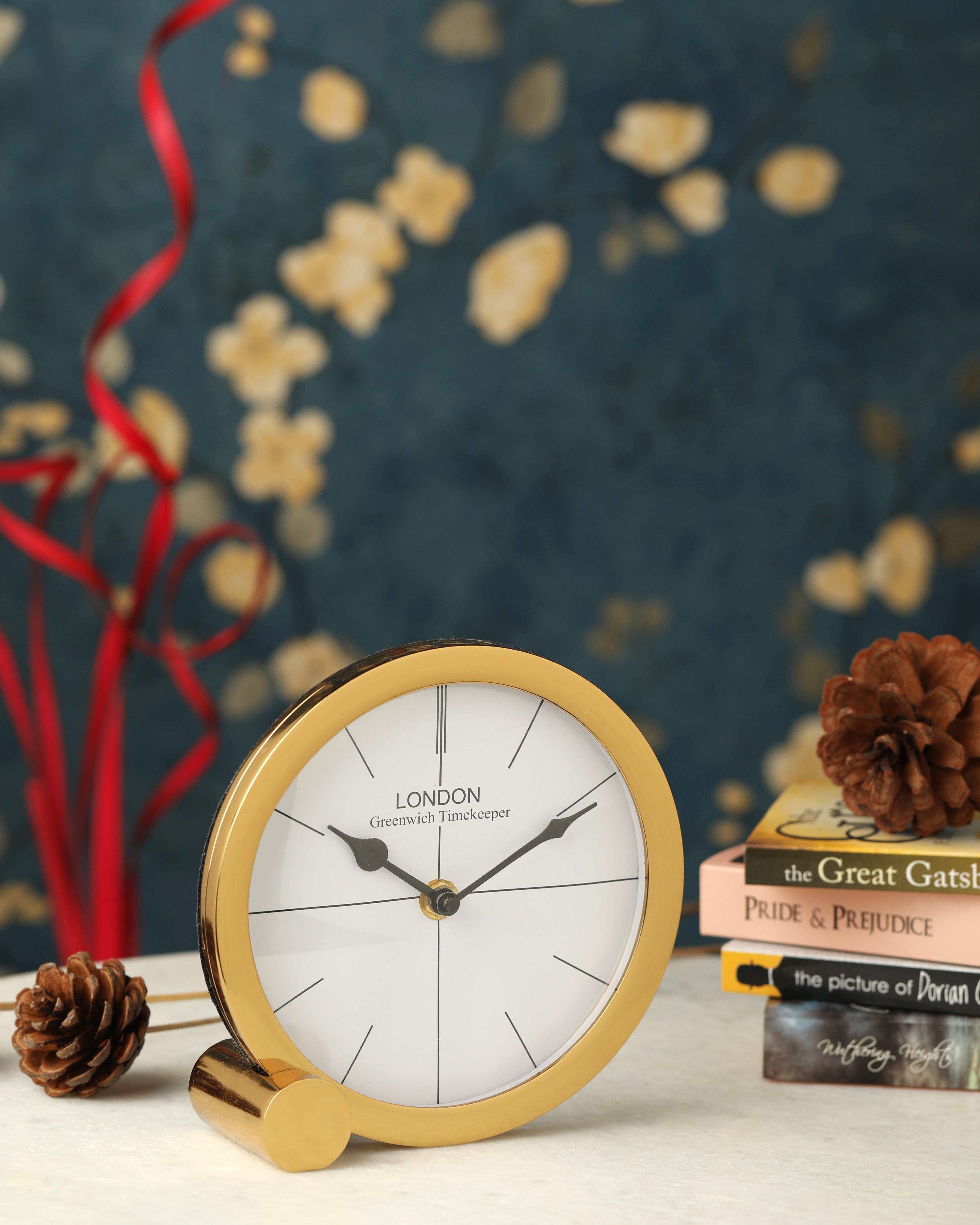 Langston Gold Table Clock