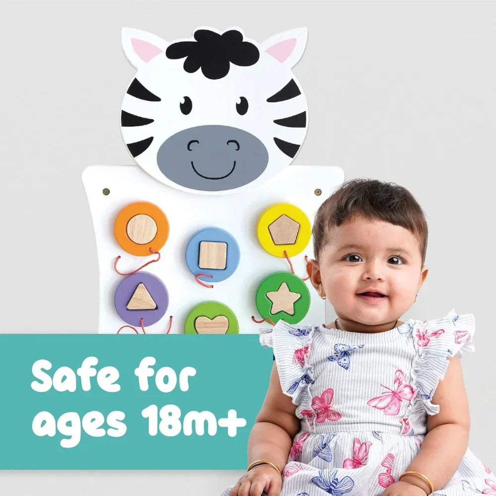 Spark & Wow Zebra Play Board and Activity Centre Wall Mounted Toy