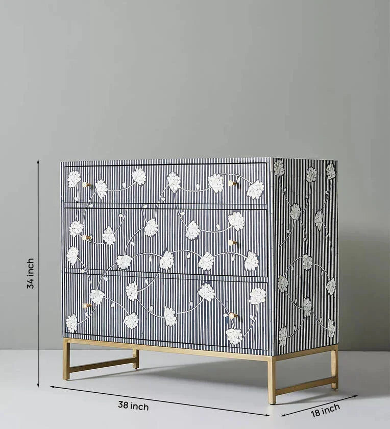 Inlay Chest of Drawer-Floral Blossom