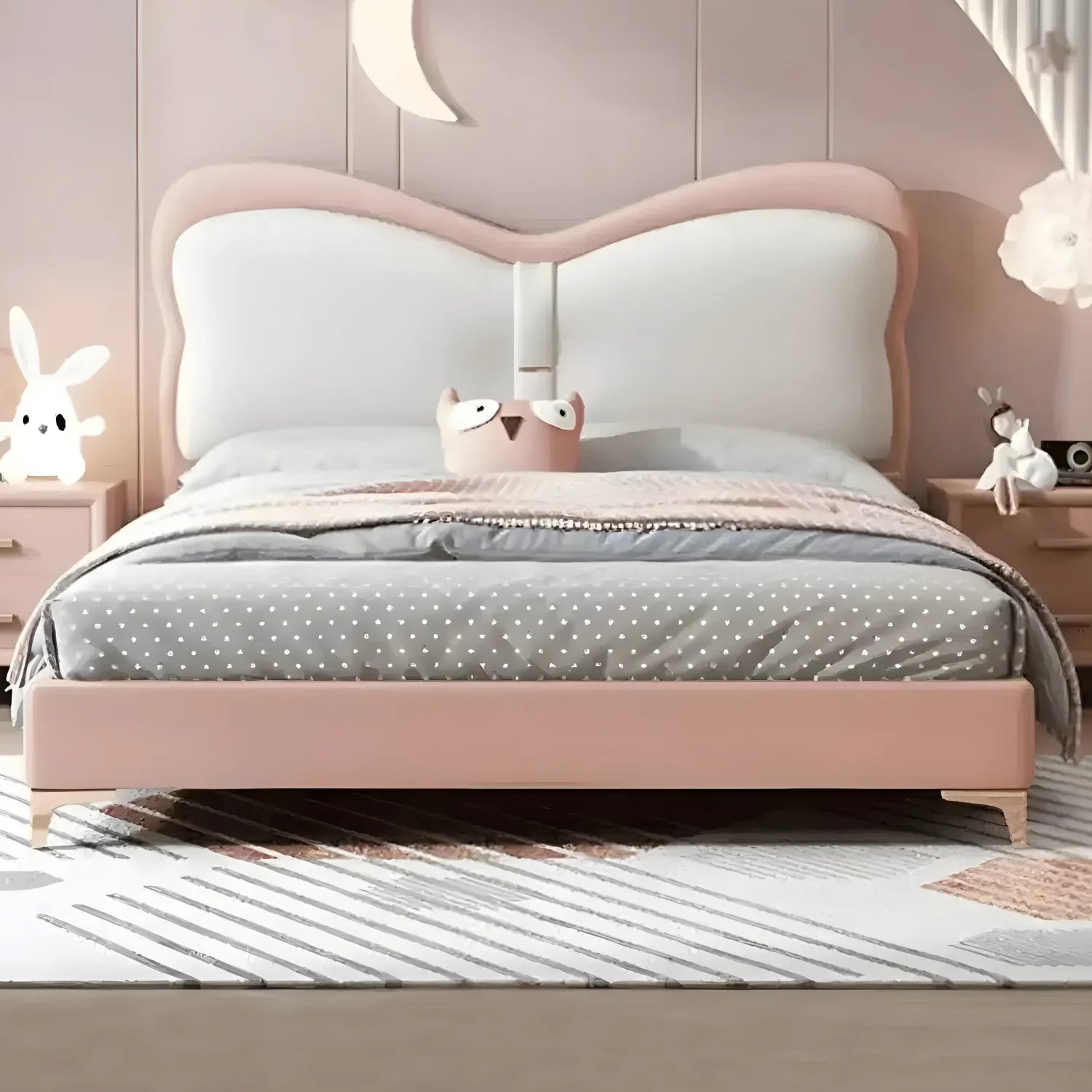 Modern Elegant Charm Queen Size Bed for Girls