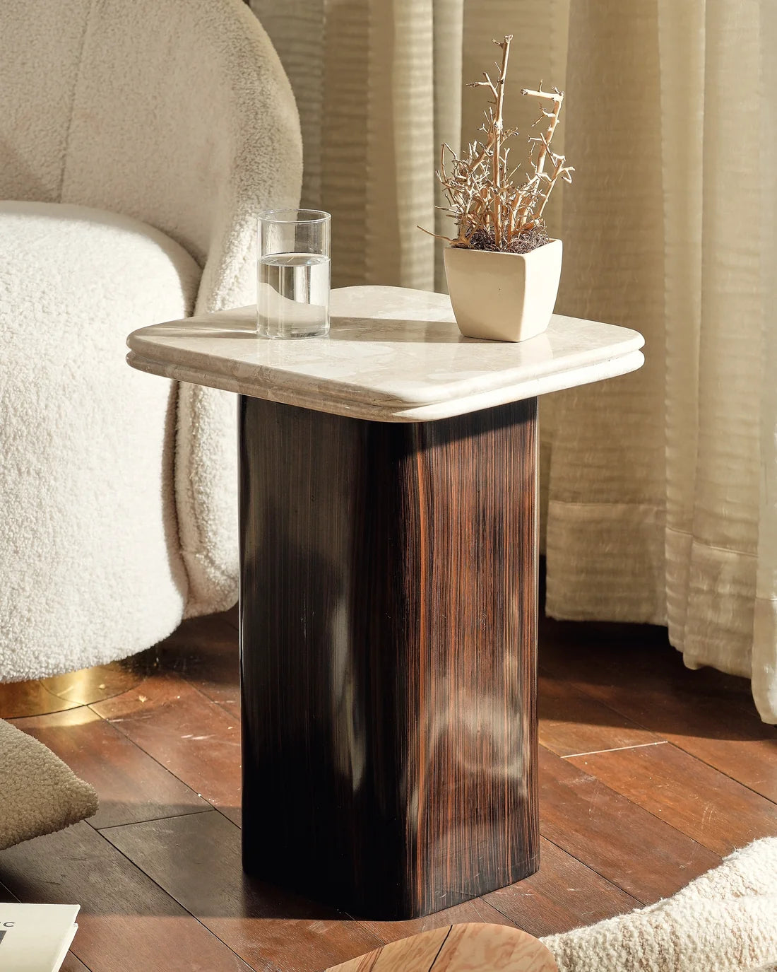 Ruvy - Agora Beige / Dark Venee | Side Table