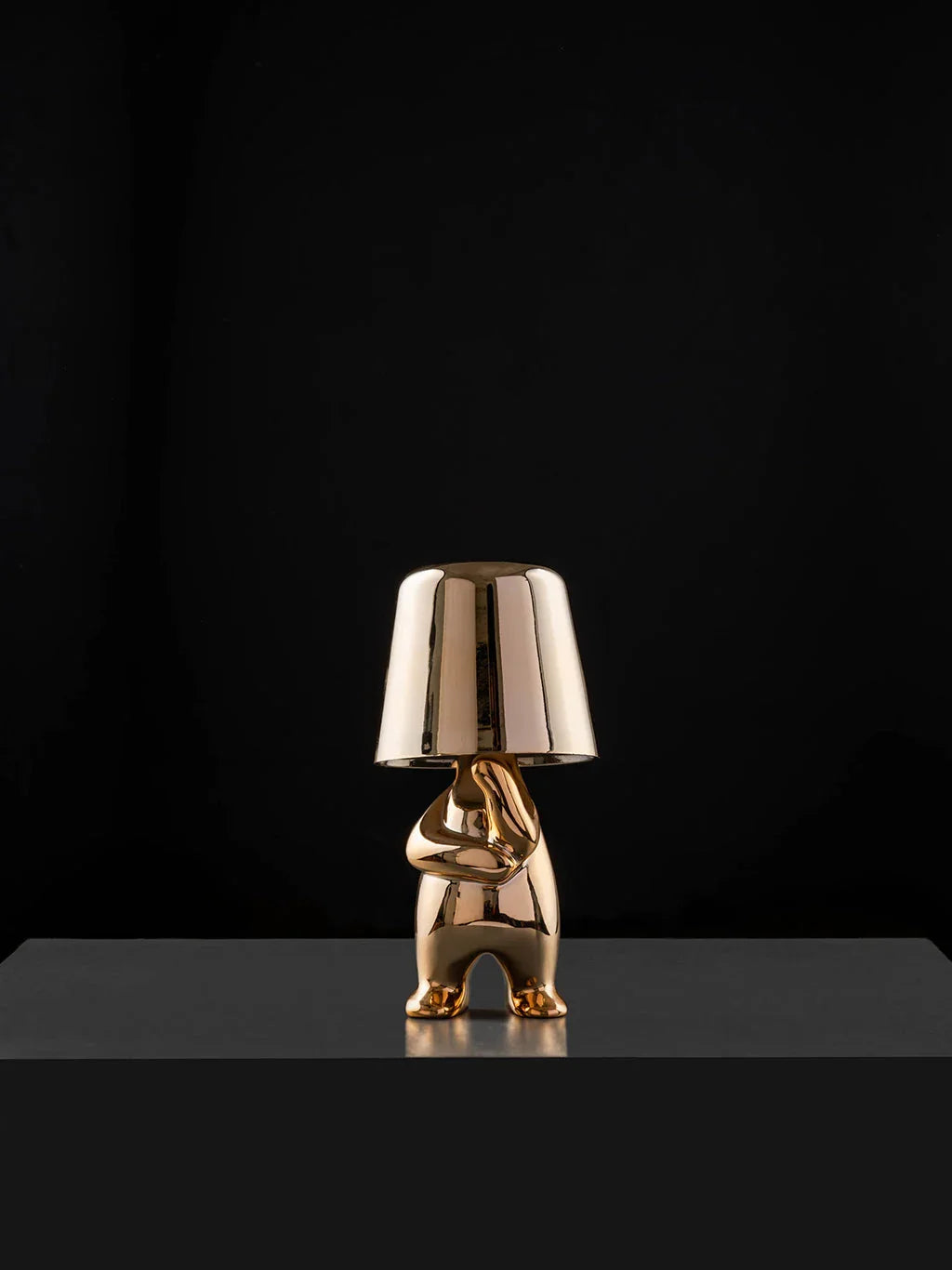 Zoid Cordless Rechargeable LED Table Lamp for Living Room | Gold Resin Mood Light Lamp