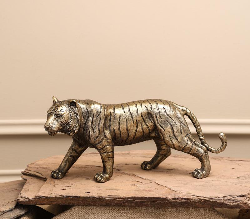 Tiger Sculpture | Antique Gold Finished
