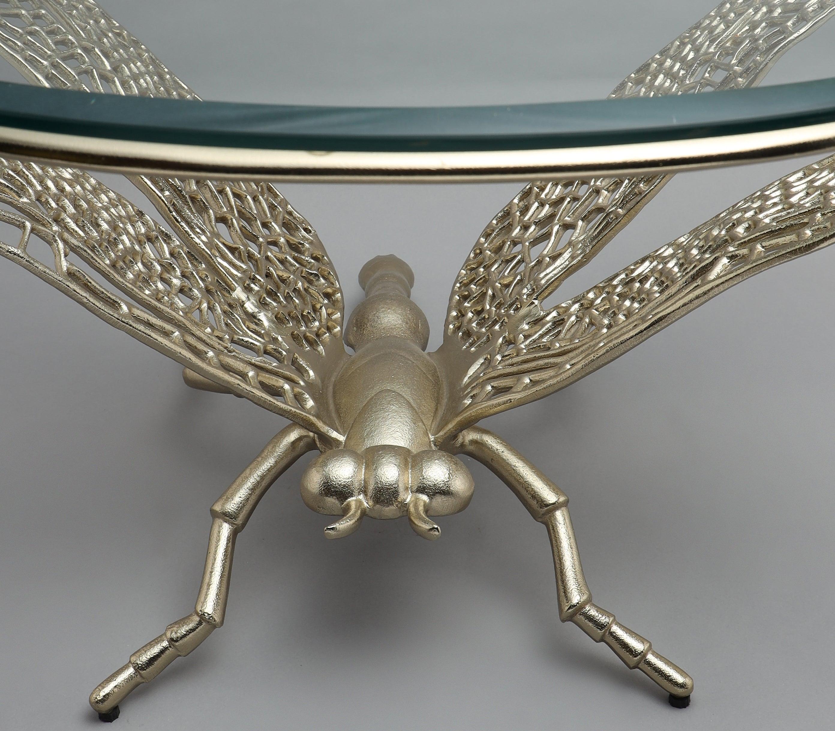 Dragonfly Delight Coffee Table | Designer Glass Center Table for Living Room | Luxurious Tea Table