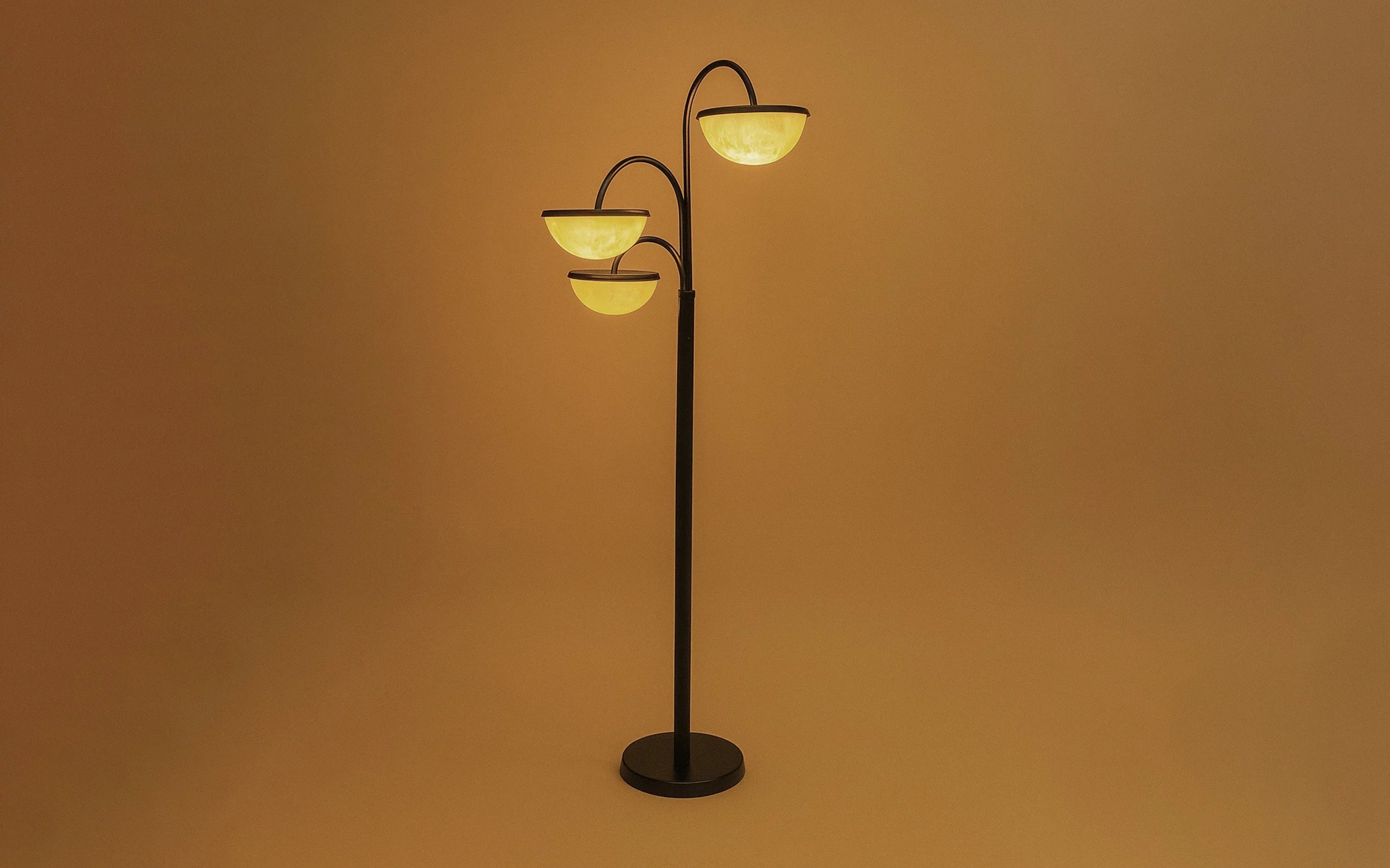 Crater Arc Floor Lamp | Mild Steel and Resin