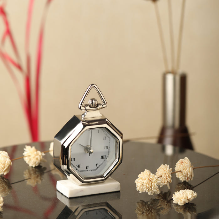 Silver Victoria Table Clock