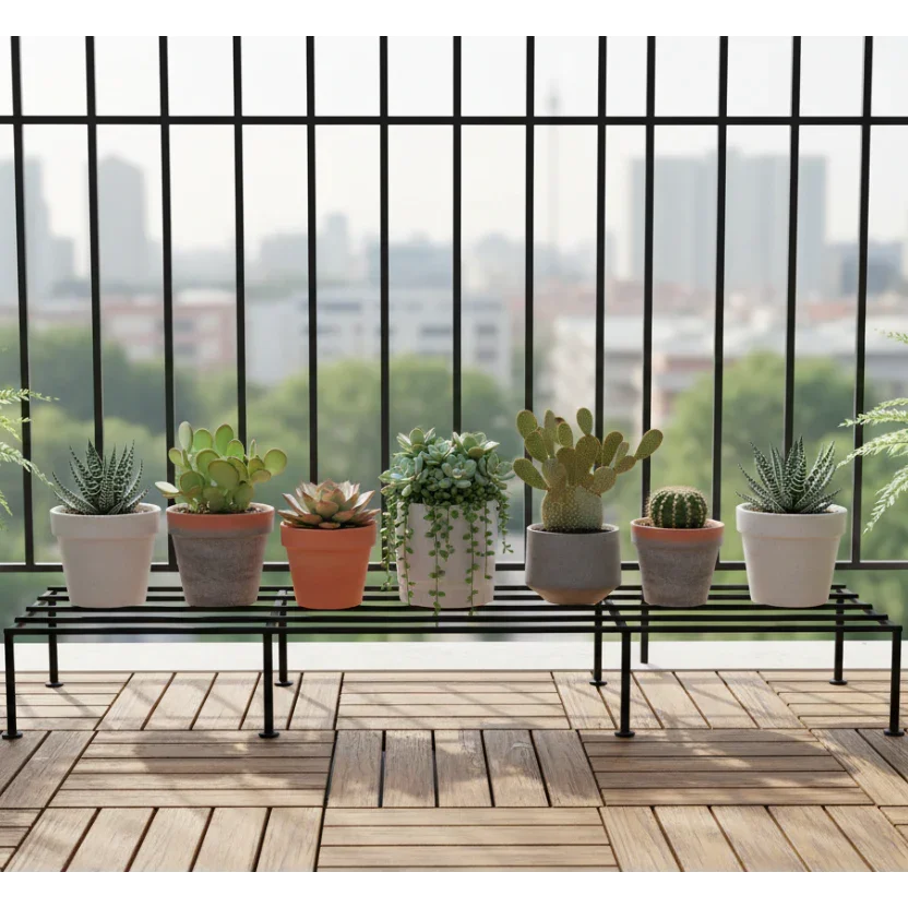 Matte Black Metal Plant Stand | Garden Pot Stand for Indoor & Outdoor Plants