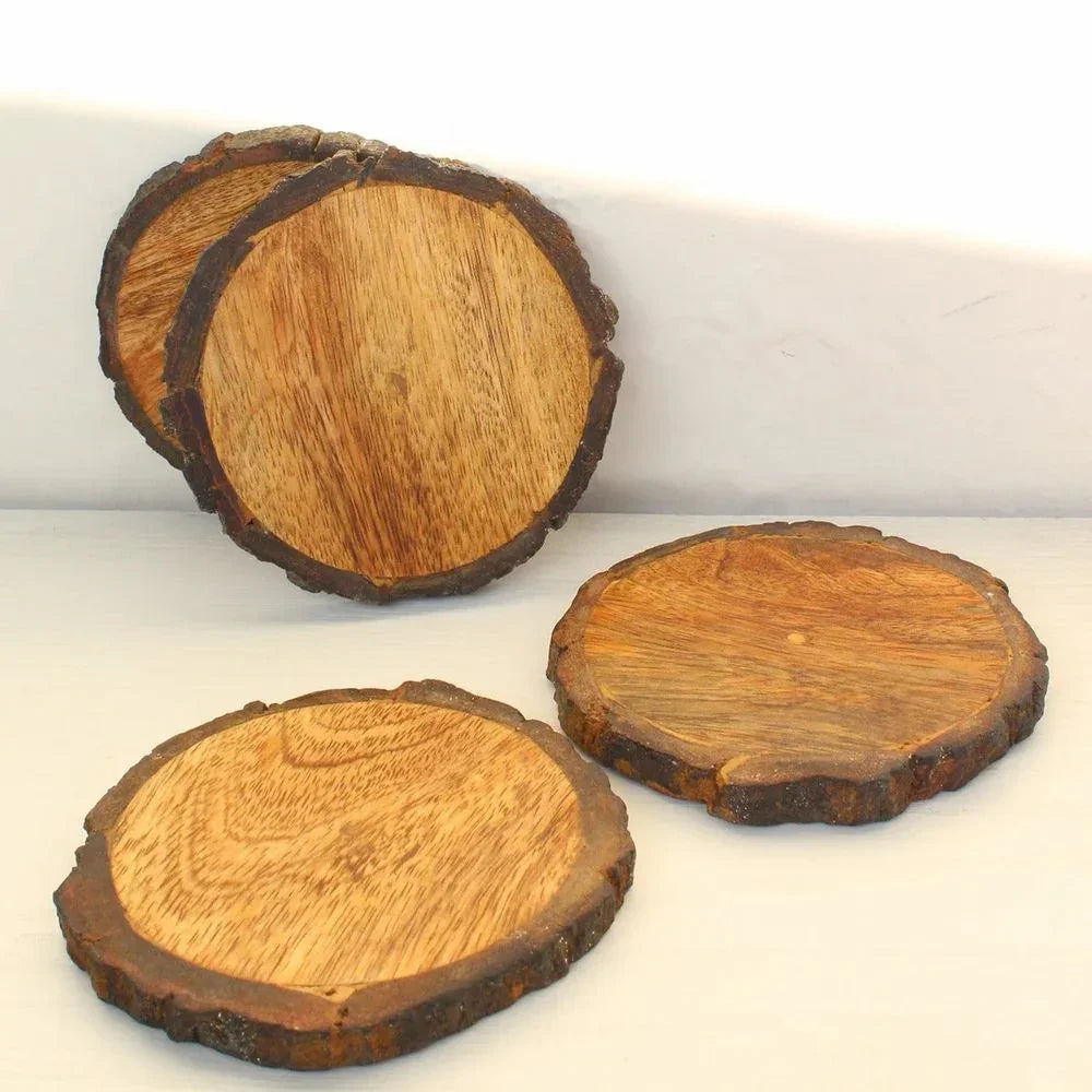 Bark Coasters (Set of 4) |  Wood