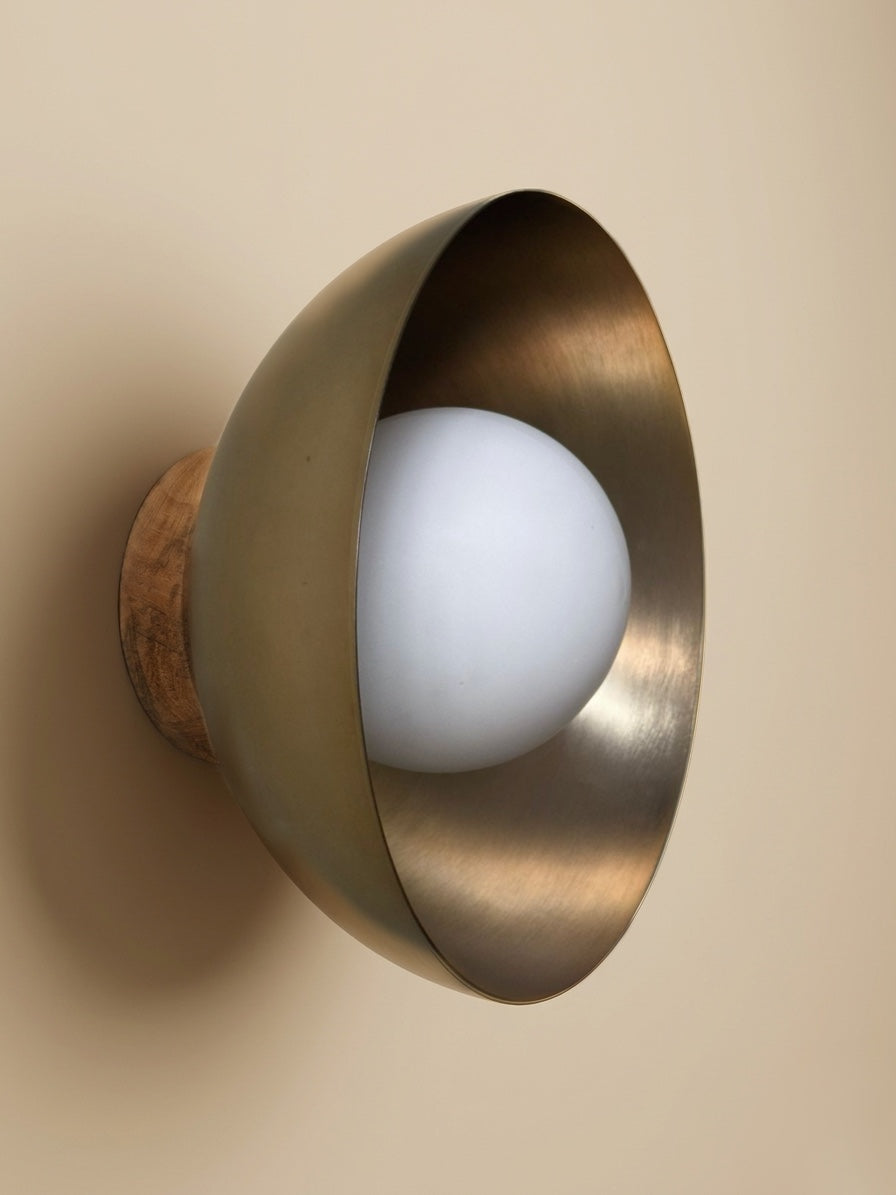 Eclipse Wall Lamp | Brass Designer Wall Light Lamp with Glass Globe for Living Room & Bedroom