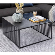 Quadrate Metal Coffee Table | Marble & Glass Center Table for Living Room | Tea Table