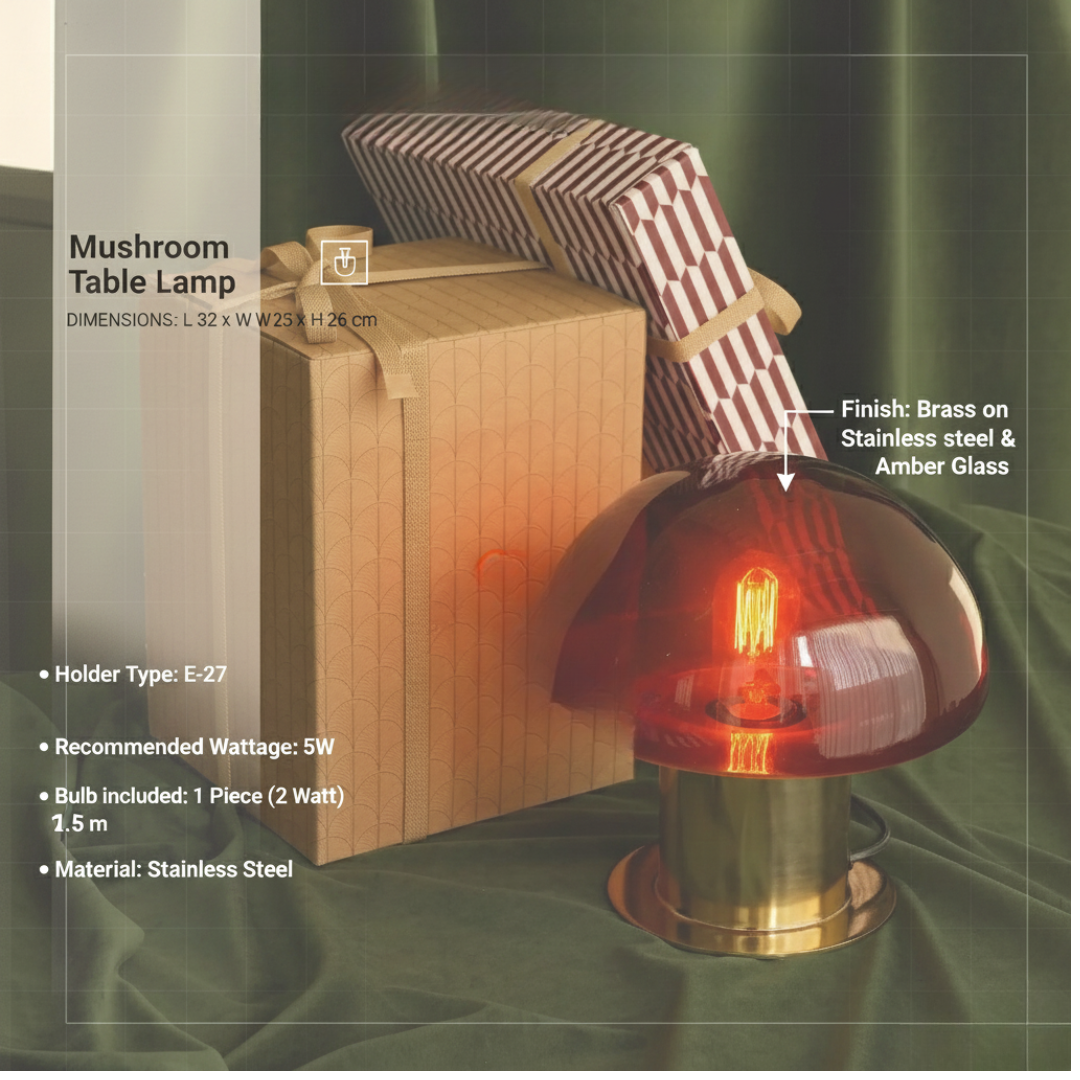 Amara Table Lamp | Brass & Alabaster Designer Desk Lamp for Living Room, Bedroom & Study Table