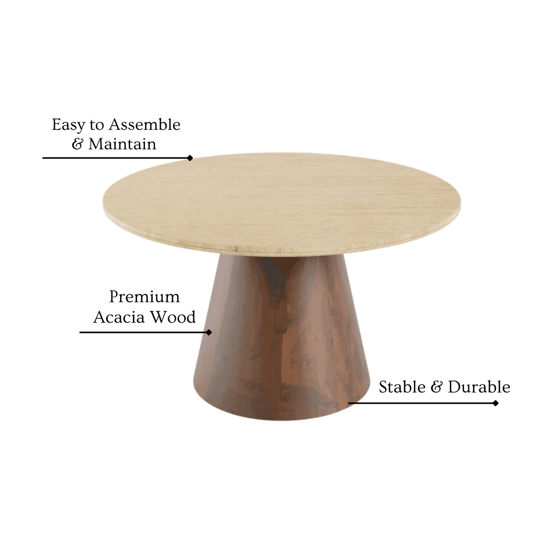Rome Coffee Table for Living Room | Acacia Wood Center Table For Hall | Tea Table