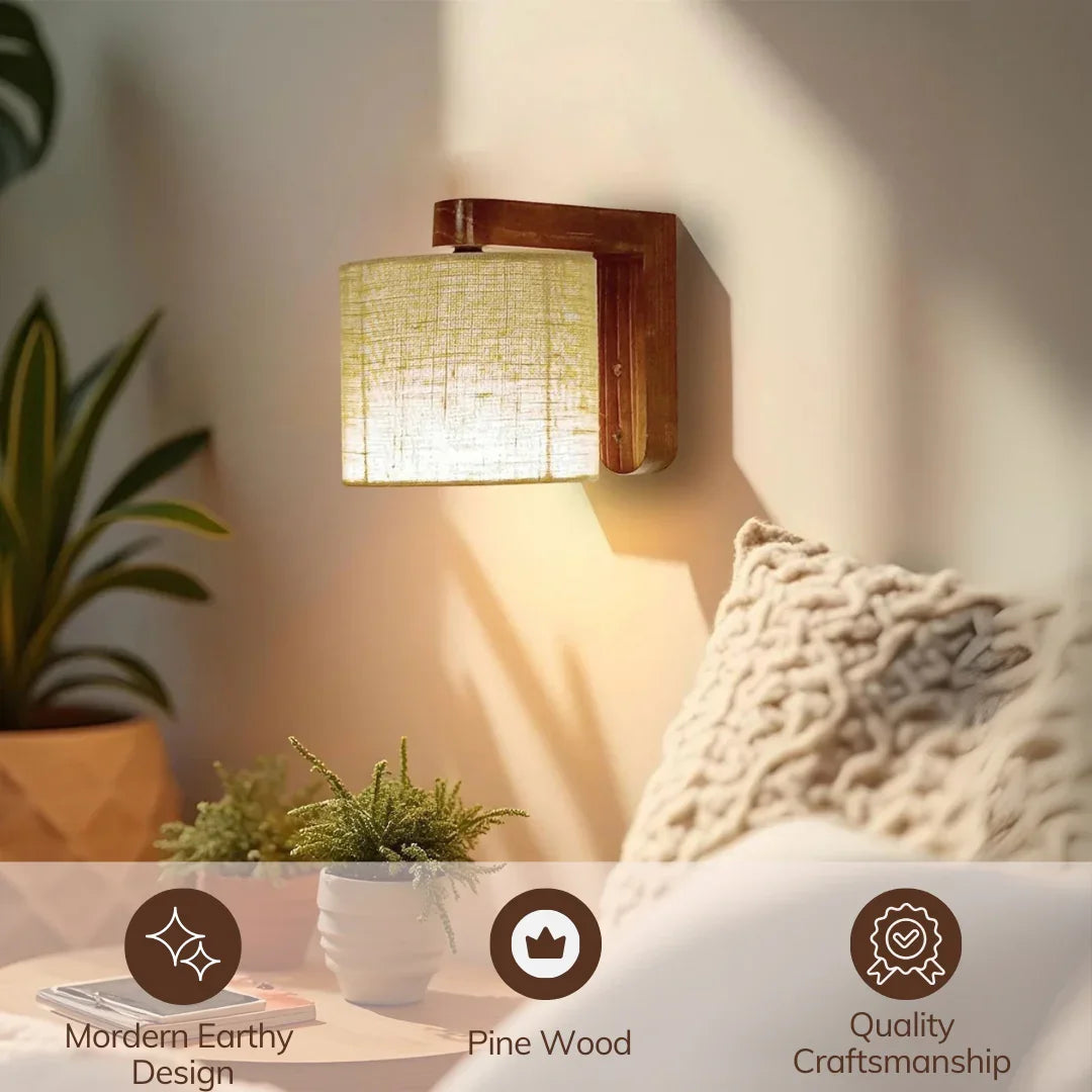 Gimli Brown Wooden Wall Lights Lamp | Decorative Wall Lights | Living Room Wall Lights