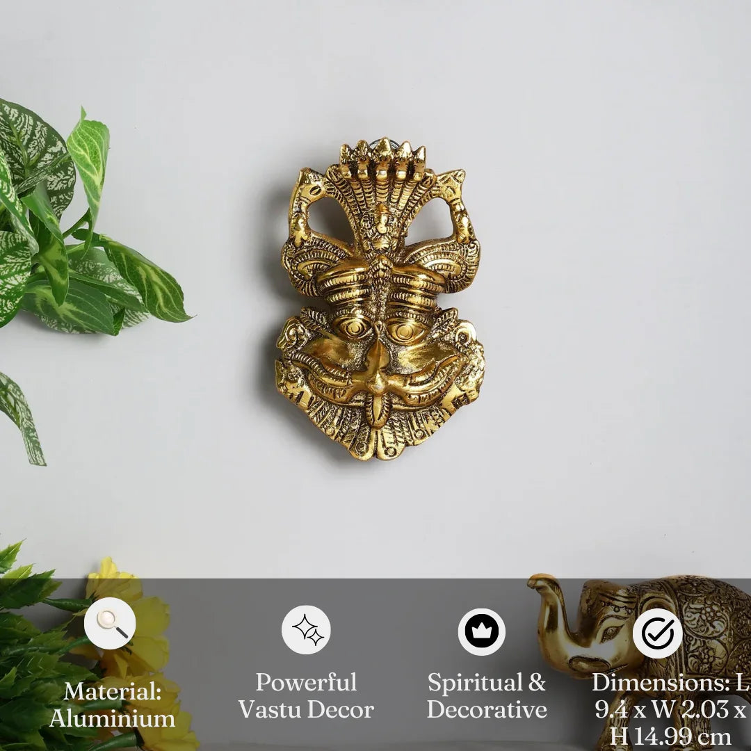 Metal Nazar Battu Wall Hanging | Evil Eye Protection, Vastu Decor for Home & Office Entrance, Handmade God Idol