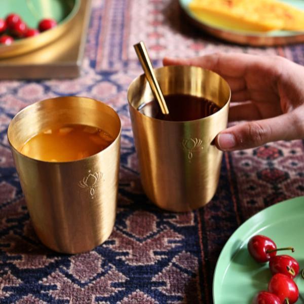 Brass Tumblers - Set of 2