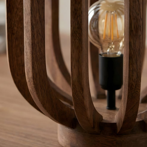 Marlow Open-Slatted Wooden Lantern Lamp