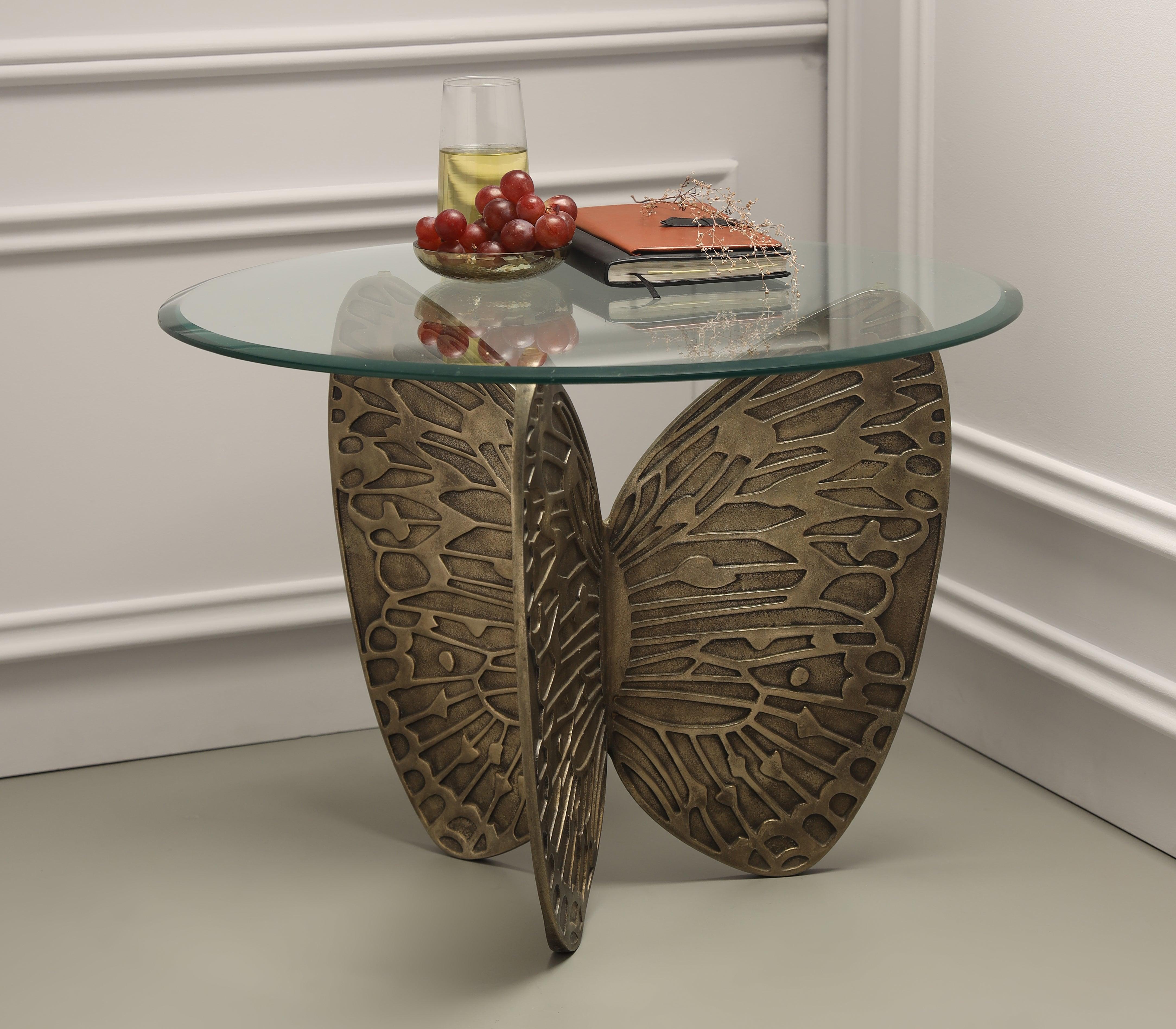 Monarch Butterfly Side Table for Living Room | Designer Corner Table | Luxurious Tea Table