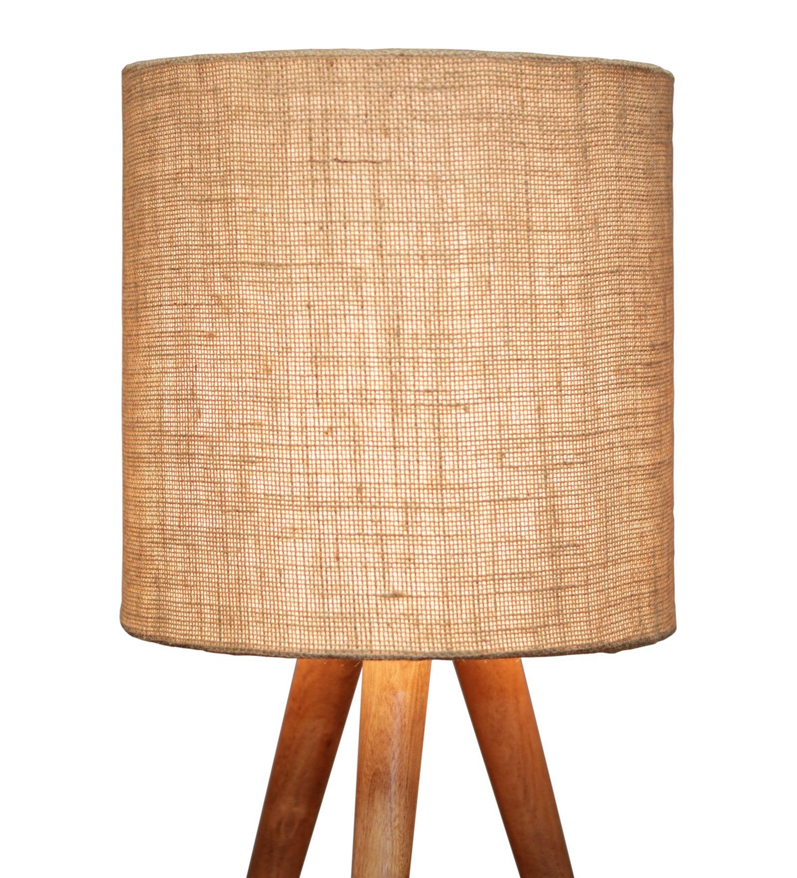 Natural Wood & Jute Table Lamp | Home Decor Lamp | Table Lamps for Living Room
