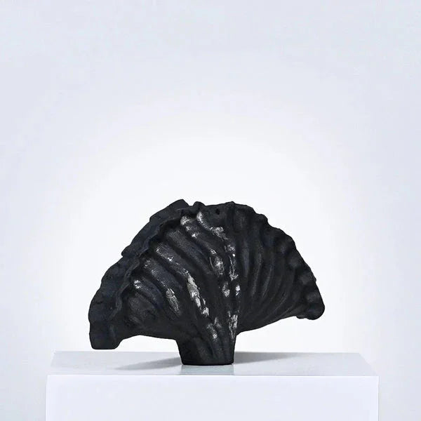 Dusklace Vessel - Abstract Black Ceramic Vase