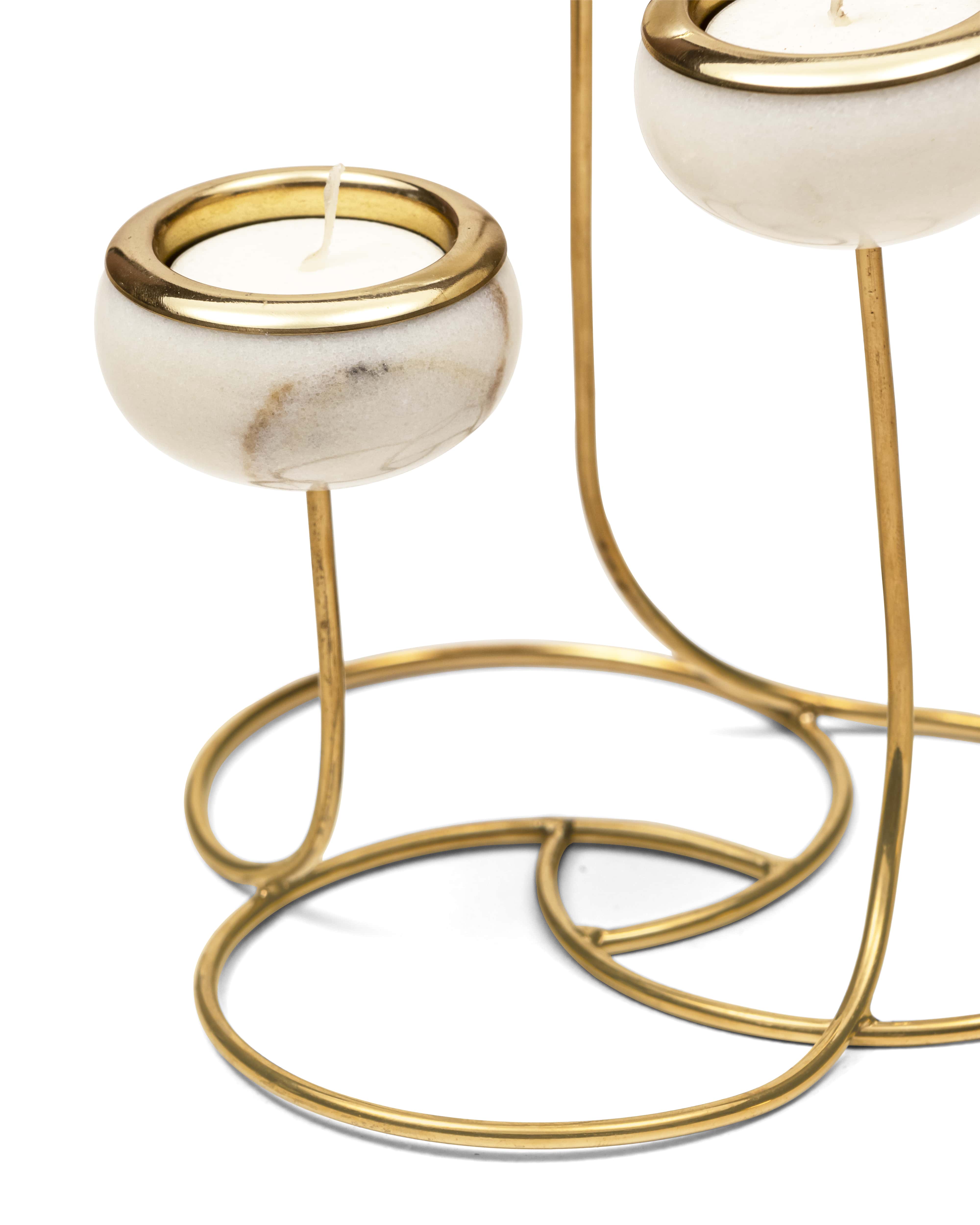 Trilight | Brass And White Marble
