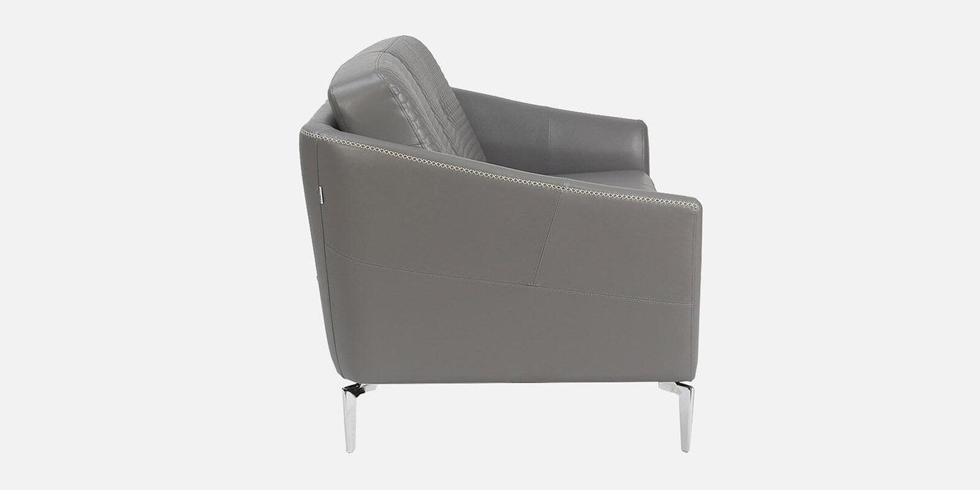 Albert Genuine leather modern sofa with Quilting Geometric design In Grey Colour