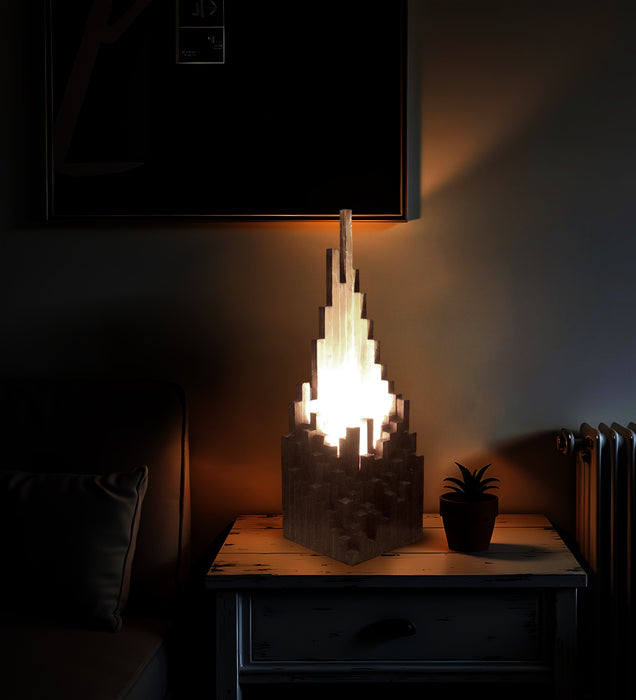 Emanate Wooden Table Lamp with Brown Base