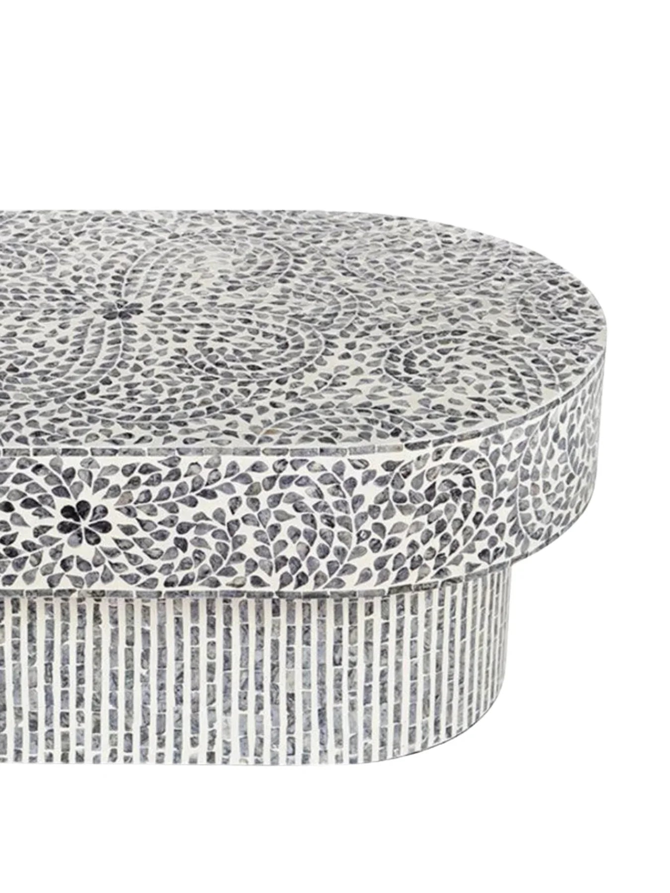 Inlay Oval Shape Coffee Table - Sunstrike