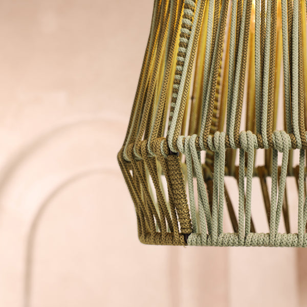 Muted Moss Olive Green And Light Olive Lamp