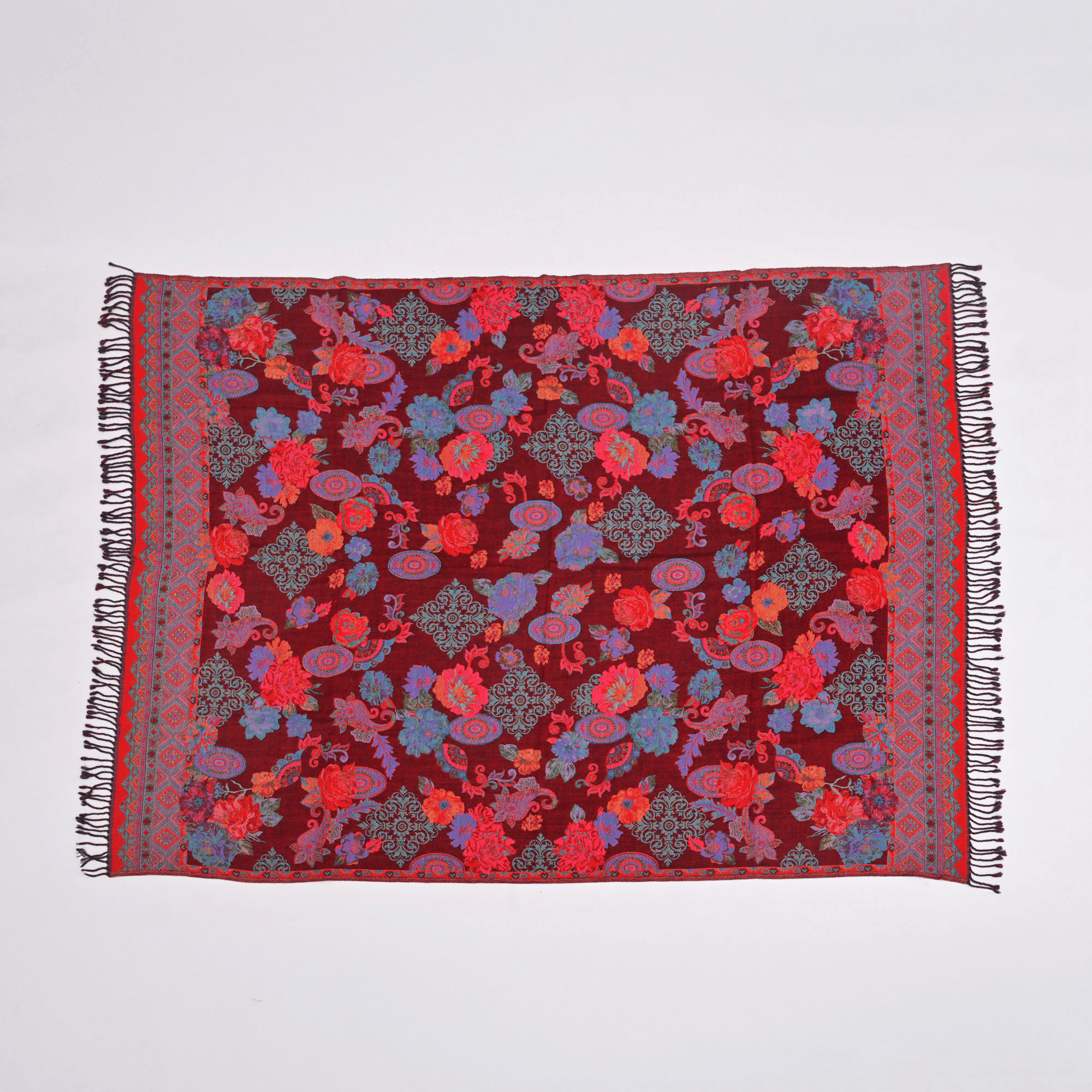 Crimson Royale Fine Wool Throw