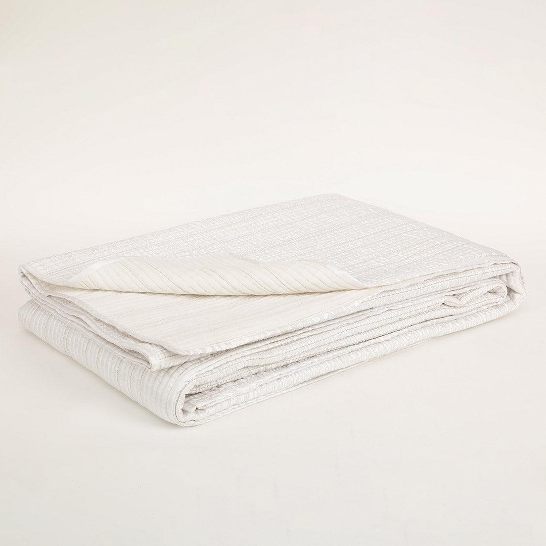 Celeste Off-White Bedspread | Poly Silk / Cotton