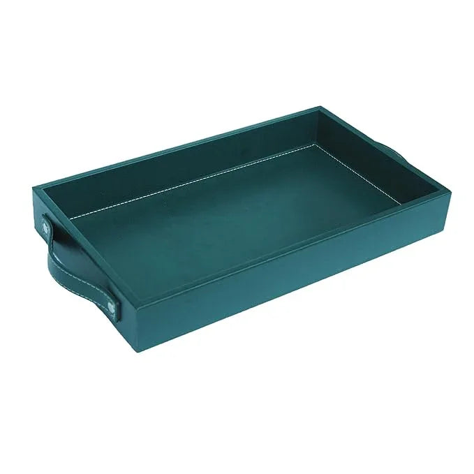 Leather Rectangular Serving Tray with Handles | Multipupose Tray for  Dining, Decor, and Bathroom  Use