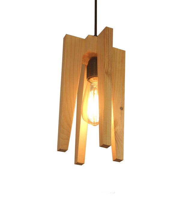 Jet Wooden Single Hanging Lamp | Rustic Pendant Light Fixture