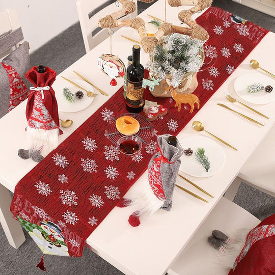 Snowman Table Runner Dining Table Decoration | Snowman Rustic Christmas Table Runners