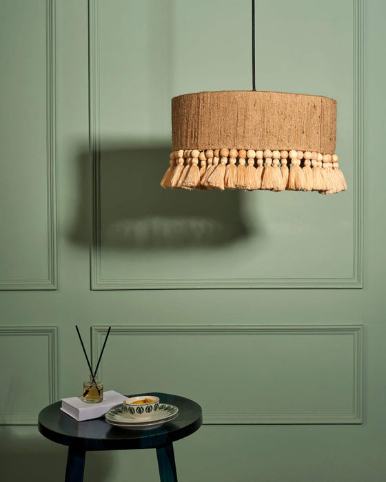 Luz Jute Pendant Lamp | Boho Rustic Natural Fiber Light