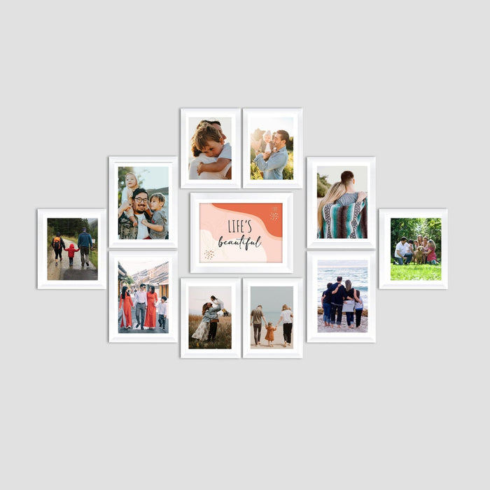 Life's Beautiful Set of 11 Frames | Photo Frame & Scenery for Living Room Decor